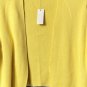 NWT Talbots Womens Long Sleeve Open Front Yellow Sweater Top Size Large