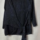 NWT Gigi Parker Womens 3/4 Sleeve Leopard Print Top Blouse Shier Size Small