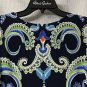 NWT Laundry Shelli Segal Los Angeles Womens 3/4 Sleeve Inkblot Dress Size 14