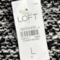 NWT Ann Taylor LOFT Womens Lightweight Zip Jacket Black White Size Large