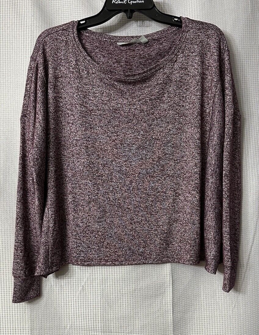 Athleta Womens Long Sleeve Pullover Purple Stretch Top Blouse Shirt Size XS