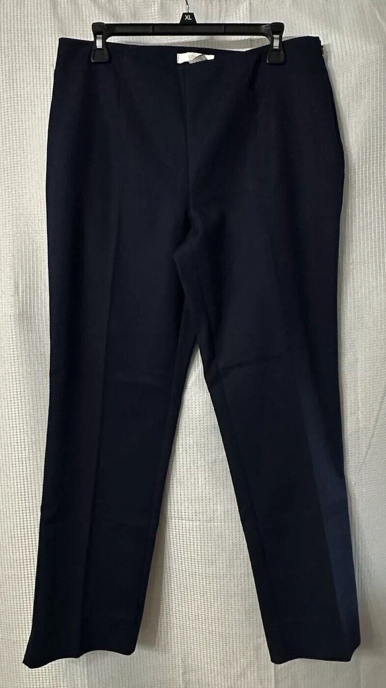 NWT Chicos So Slimming Side Zip Womens Blue Stretch Ankle Pants Slacks Size 1.5