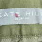 NWT Kate Hill Womens Olive Green Elastic Waist Silk Blend Pants Slacks Plus 18W