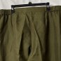 NWT Kate Hill Womens Olive Green Elastic Waist Silk Blend Pants Slacks Plus 18W
