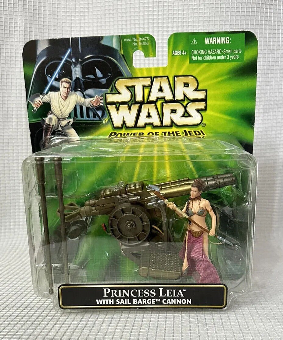 Hasbro Star Wars Potf Princess Leia With Sail Barge Cannon Action Figure NIB