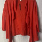 NWT Chicos Womems Ruffle Cardigan Open Front 3/4 Sleeve Red Top Shirt Size 1