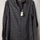 NWT Conbipel Mens Long Sleeve Casual Button Front Gray Cotton Shirt Size Large