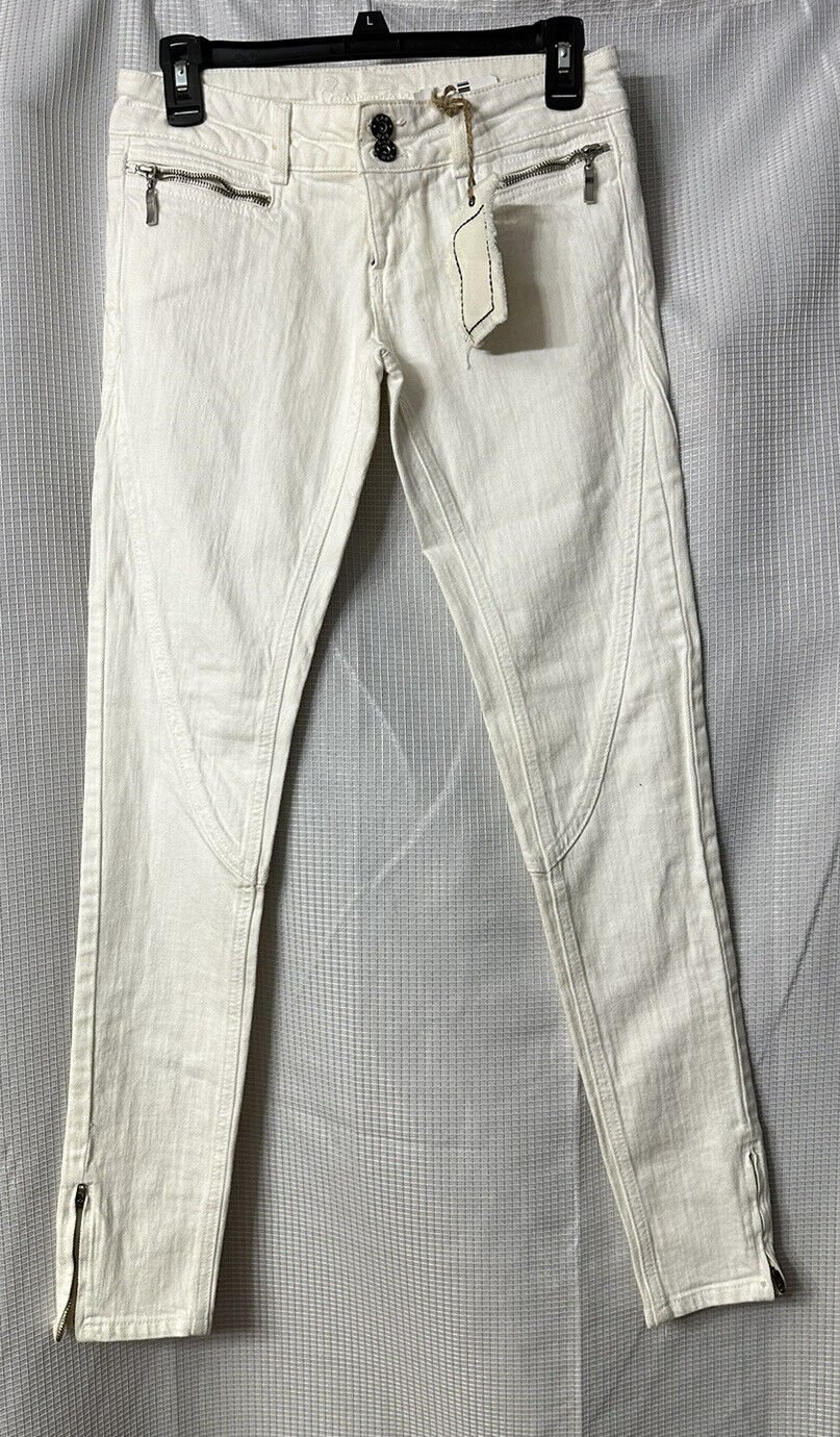 NWT Car Mar LF13 Womens Juniors Designer White Denim Skinny Jeans Size 26 USA