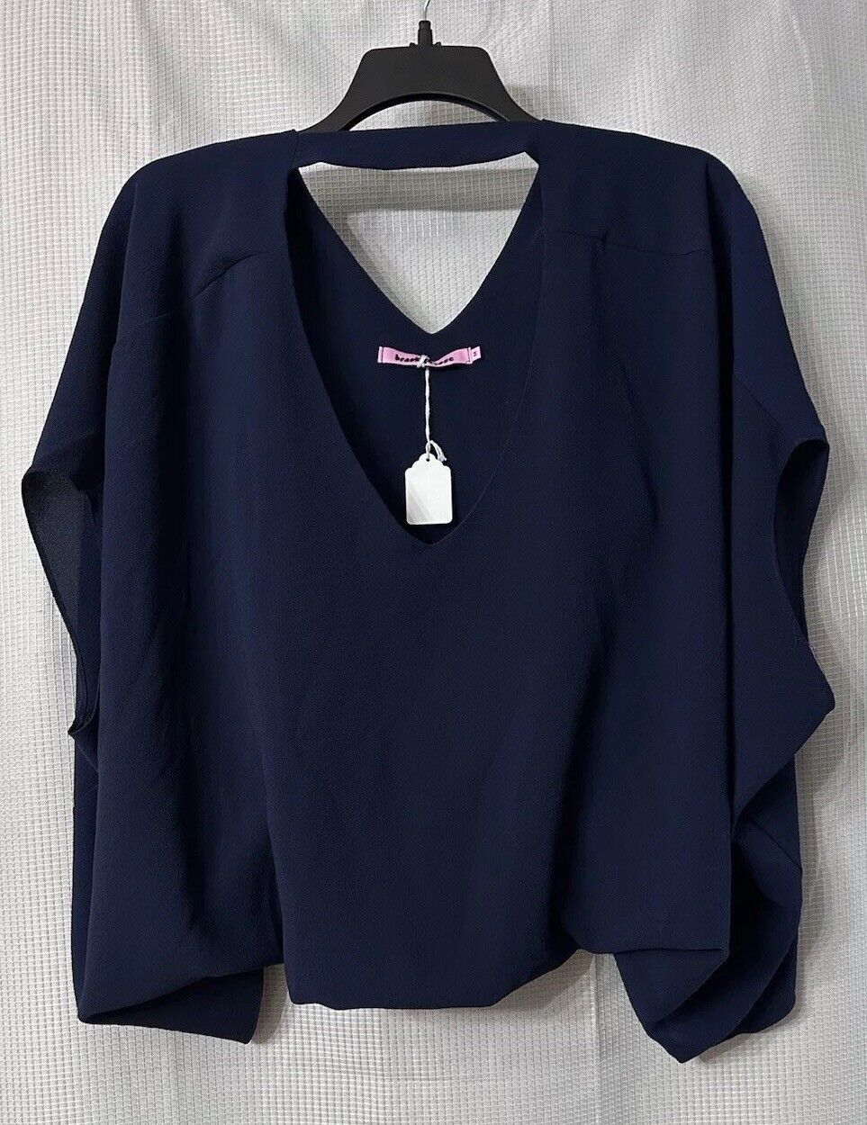 NWT Brookyln Rose Tyche Womens Navy Blue Batwing Top Blouse Shirt Size Medium