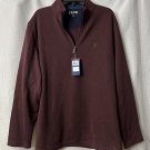 NWT IZOD Mens Spectator 1/4 Zip Burgundy Stretch Long Sleeve Sweatshirt Size XL