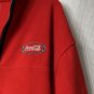 Coca Cola Branded Mens Red Black Trim Pullover 1/4 Zip Long Sleeve Fleece XL