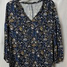 NWT Ann Taylor Loft Womens Long Sleeve Casual Floral Top Blouse Shirt Size Small