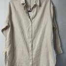 NWT Mavi Linen Touch Womens Long Sleeve Button Oversize Top Shirt Size Medium