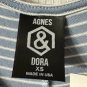 NWT Agnes & Dora Womens Blue White Stripe 3/4 Sleeve Casual Oakley Dress Size XS