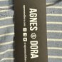 NWT Agnes & Dora Womens Blue White Stripe 3/4 Sleeve Casual Oakley Dress Size XS