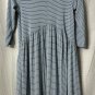 NWT Agnes & Dora Womens Blue White Stripe 3/4 Sleeve Casual Oakley Dress Size XS