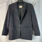 Vintage Pendleton Womens Gray Two Button Wool Blazer Jacket Coat Size 14 EUC