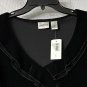 NWT Chicos Womens Basic Velvet Delanie Black Long Sleeve Top Blouse Shirt Size 1