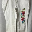 NWT Midnight Velvet Womens White Floral Crop Capri Pants Slacks Plus Size 22W