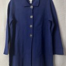 NWT Chicos Womens Posh Topper Decorative Button Blue Coat Jacket Size 3