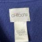 NWT Chicos Womens Posh Topper Decorative Button Blue Coat Jacket Size 3