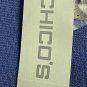 NWT Chicos Womens Posh Topper Decorative Button Blue Coat Jacket Size 3