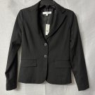 NWT New York & Co Womens Two Button Black Pinstripe Blazer Jacket Coat Size 0