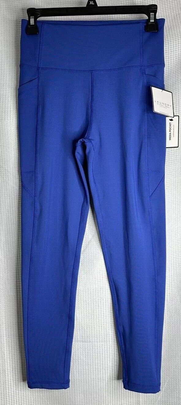 NWT Laundry Shelli Segal Womens Blue Leggings Yoga Stretch Pants Size Medium