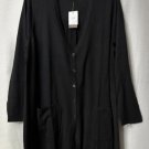 NWT J.Jill Womens Long Sleeve Button Front Black Casual Sweater Top Plus Size 2X