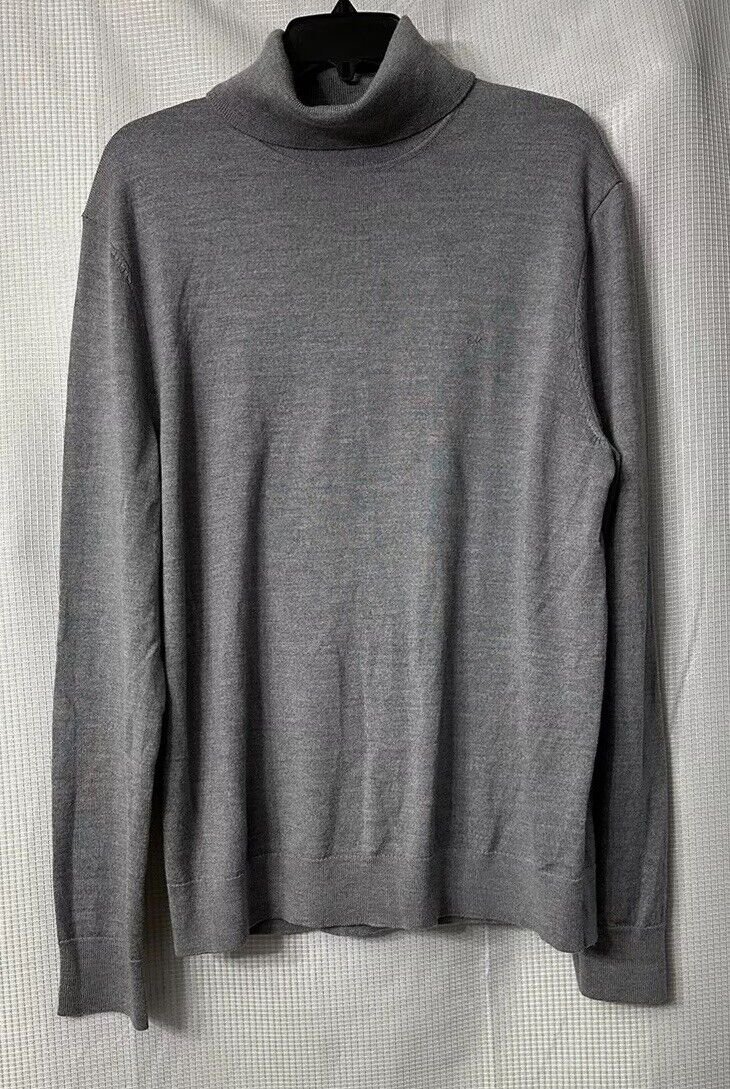 NWT Calvin Klein Womens Grey Pullover Turtleneck Top Blouse Shirt Size Large