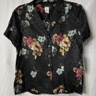 NWT Jones New York Womens Short Sleeve Button Front Silk Blouse Shirt Size 12