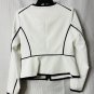NWT Calvin Klein Womens White Black Zipped Long Sleeve Jacket Coat Size 10P