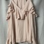 NWT Sofia Jeans Vergara Womens Blush Ruffle Off Shoulder Blouse Shirt Size Small