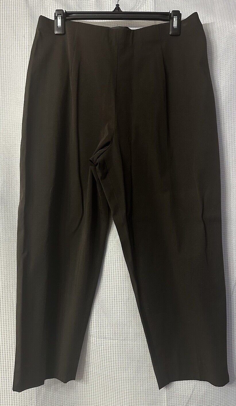 NWT Fabrizio Gianni Womens Stretch Comfort Brown Crop Capri Pants Slacks Size 12