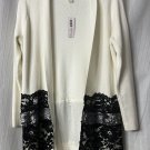 NWT Chicos Lace Drama Womens Long Sleeve Cardigan Sweater Size 0 Petite