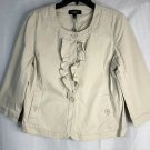 NWT Talbots Womens Long Sleeve Ruffle Button Basic Light Jacket Size 12