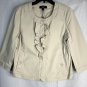 NWT Talbots Womens Long Sleeve Ruffle Button Basic Light Jacket Size 12
