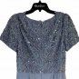 NWT Cameron Blake Womens Short Sleeve Blue Formal Full Length Dress Size Medium