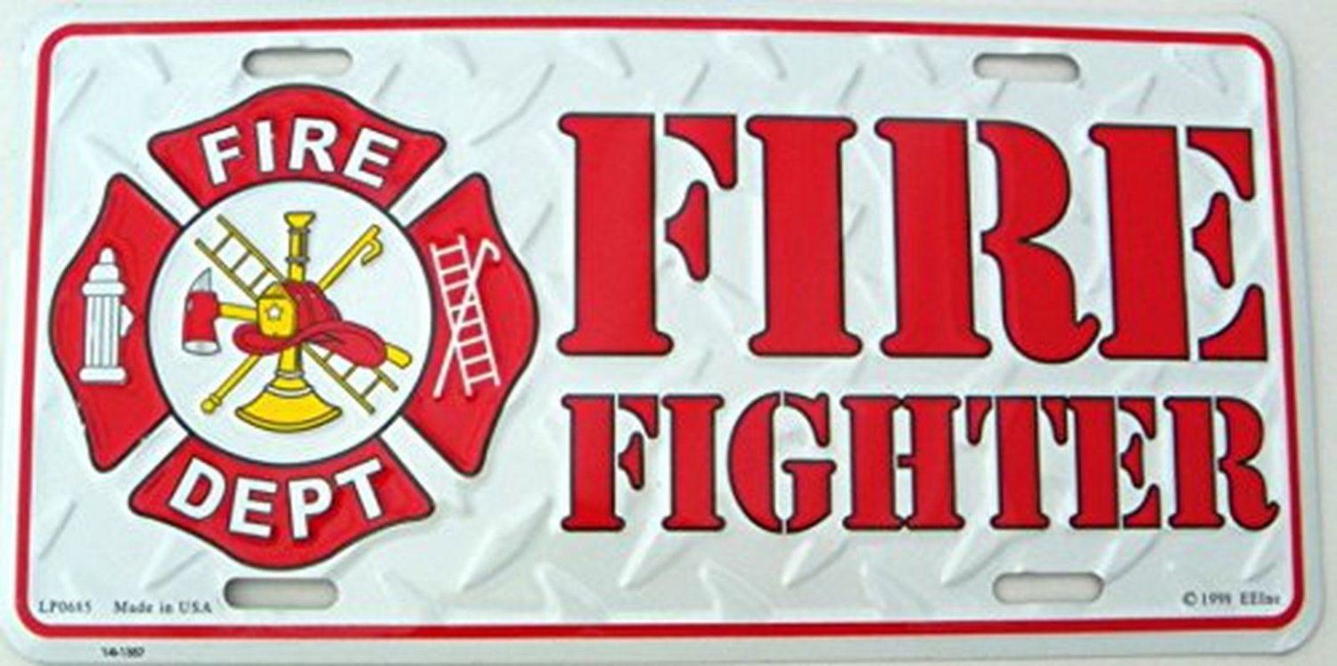 fire-department-license-plate-white-diamond-plate