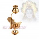 Yoni Base with Nagaraj and Abhishek Pot in Brass - Om Pooja Shop