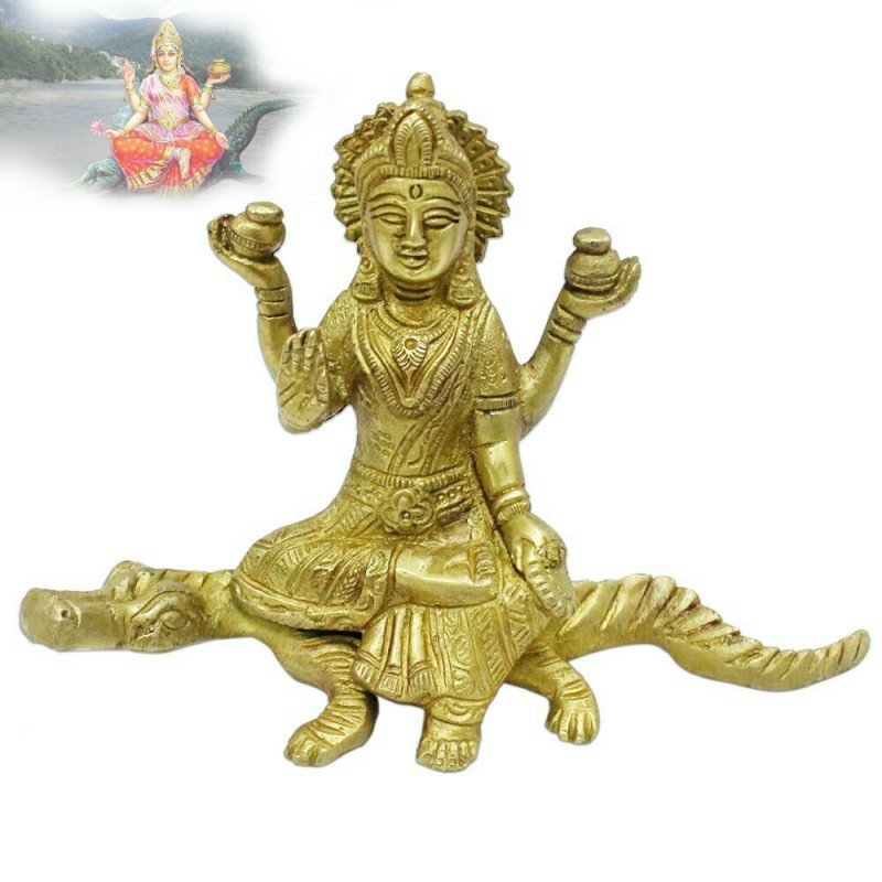 Ganga Mata Statue in Brass - Om Pooja Shop