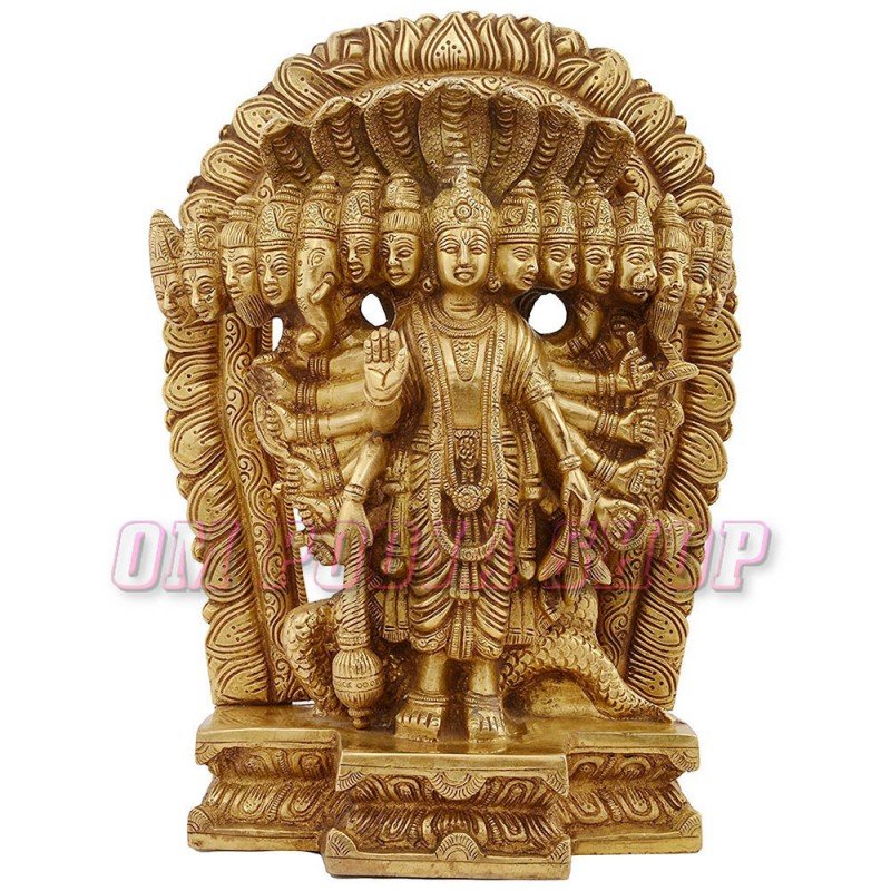 Virat Roop of Lord Vishnu in Brass Idol - Om Pooja Shop