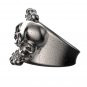 Skull Ring 925k Sterling Silver and in Brass metal available too in Titanium and Steel and Bronze .