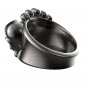 Skull Ring 925k Sterling Silver and in Brass metal available too in Titanium and Steel and Bronze .
