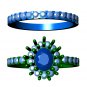 Bridal Set Oval with Halo Engagement ring and Shadow Band 3D 3D print model