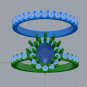 Bridal Set Oval with Halo Engagement ring and Shadow Band 3D 3D print model