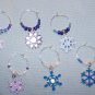 Snowflake Wine Charm Charms Markers: Set of 6