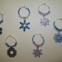 Snowflake Wine Charm Charms Markers: Set of 6