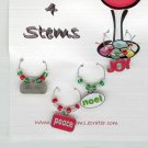 Christmas Themed Wine Charm Charms Markers: Set of 4