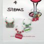 Christmas Themed Wine Charm Charms Markers: Set of 4